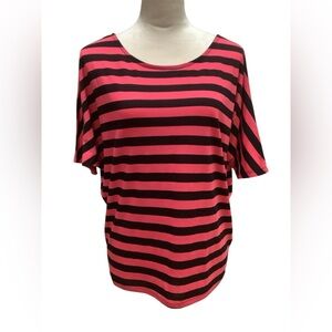 Cotton On Pink and Black Striped Short Sleeve Tee Size S